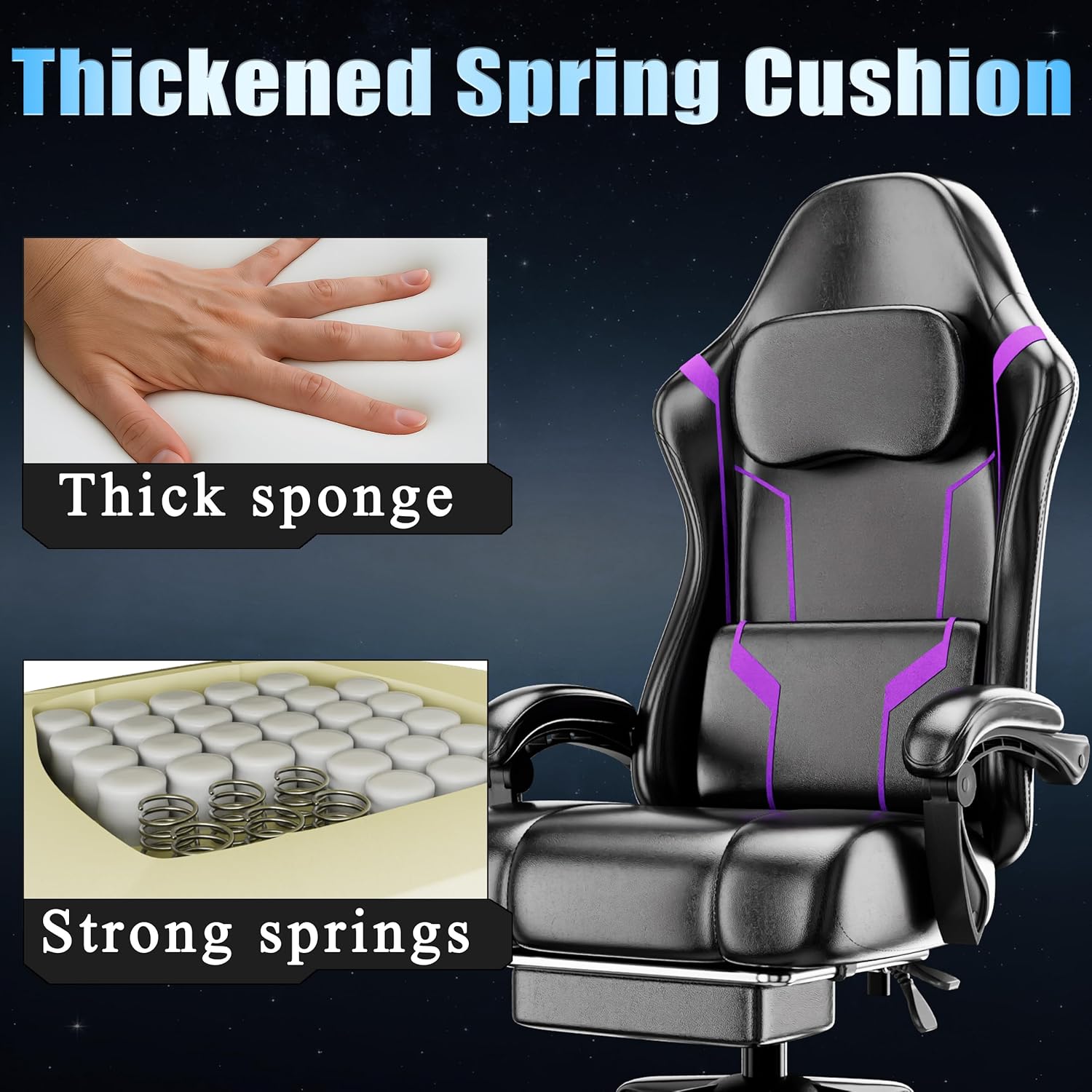 Ergonomic Gaming Chair with Po - Office Chair Cushion ulasan dan harga