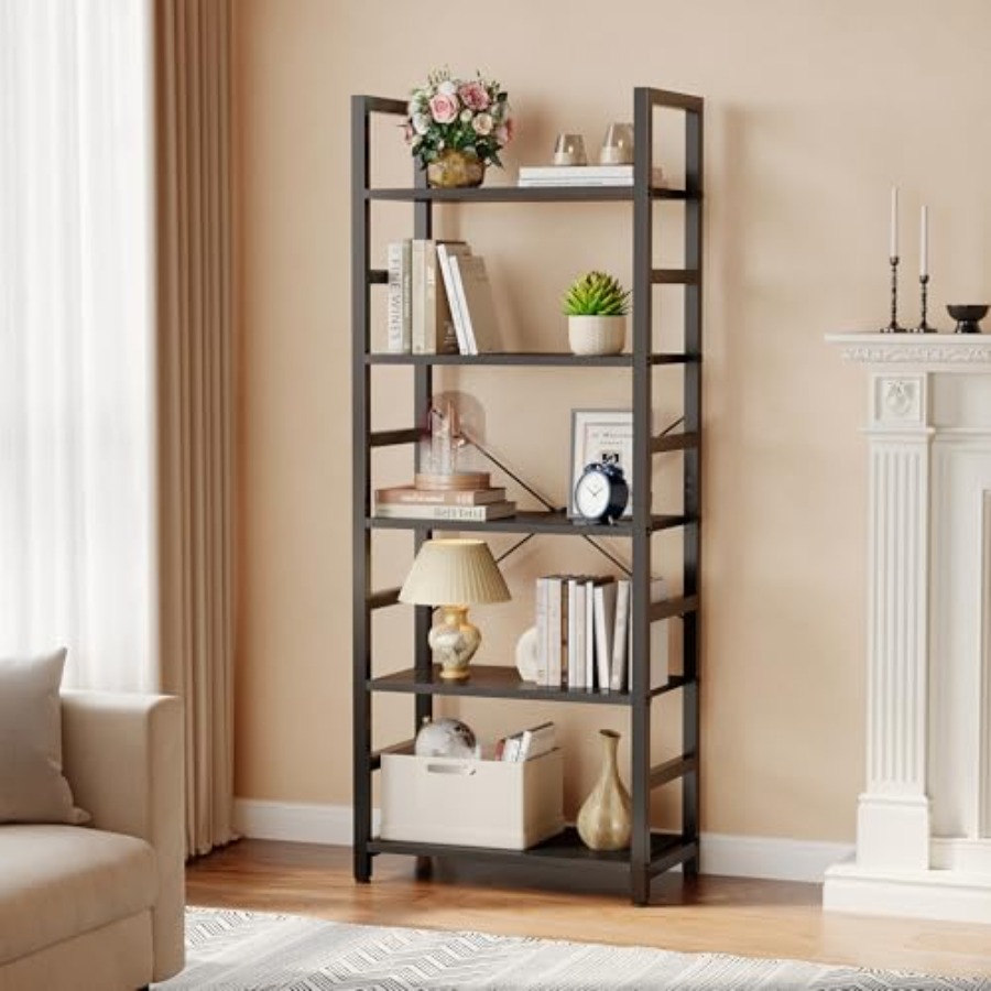 5-Tier Bookshelf, Modern Tall  - Bookshelf ulasan dan harga