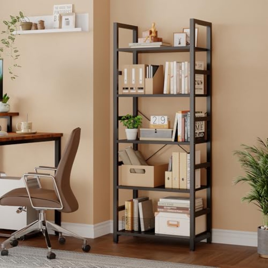 5-Tier Bookshelf, Modern Tall  - Bookshelf ulasan dan harga