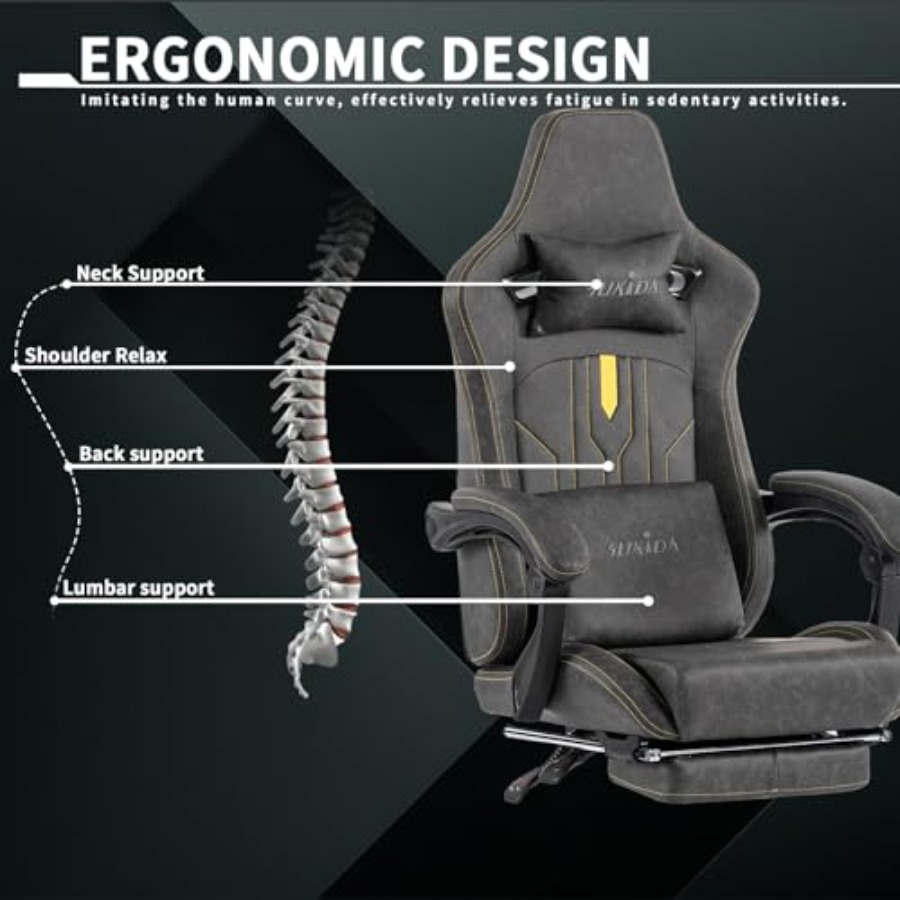 Gaming chair with footrest for - Office Chair Cushion ulasan dan harga
